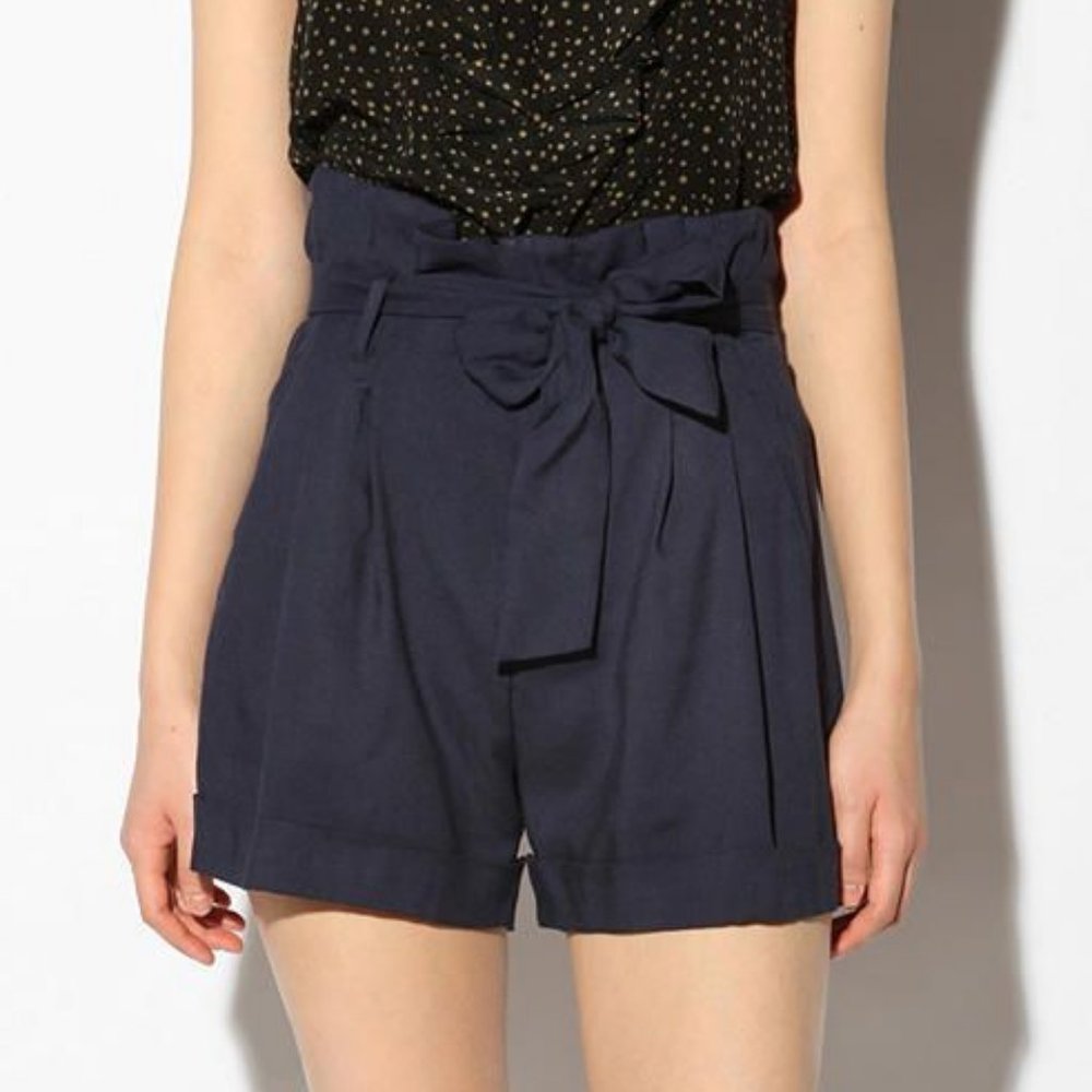 UO Urban Outfitters Sparkle & Fade Black High-Waist Paperbag Short